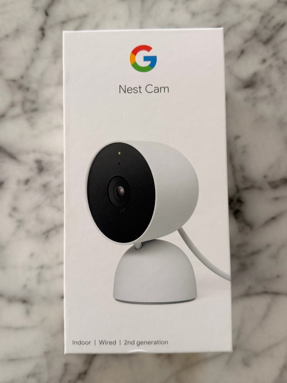 Google Nest Cam Indoor Wired Security Camera in White